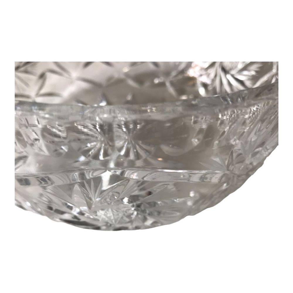 Vintage Lead Crystal Bowl with Star Cut Design - Picture 2 of 5